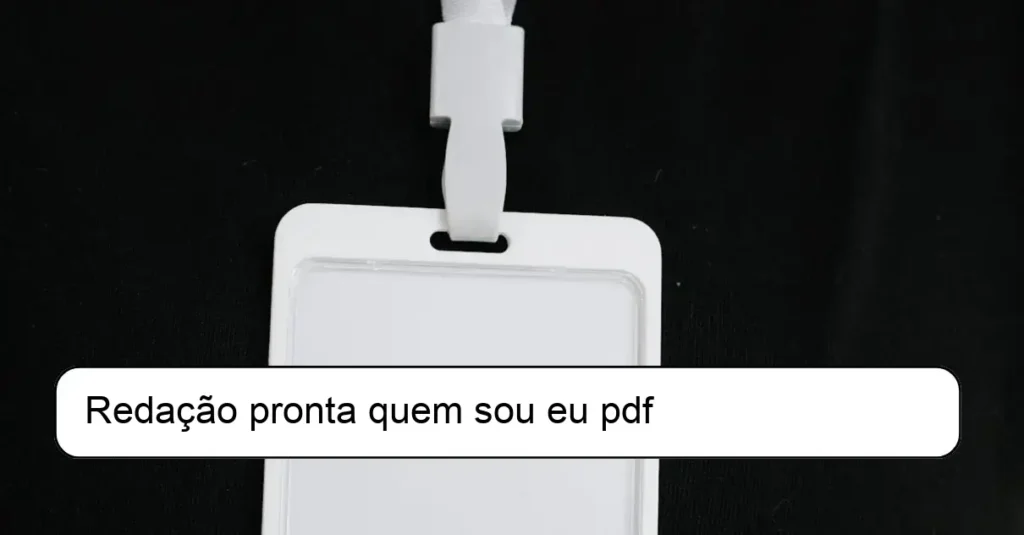 Redação pronta quem sou eu pdf