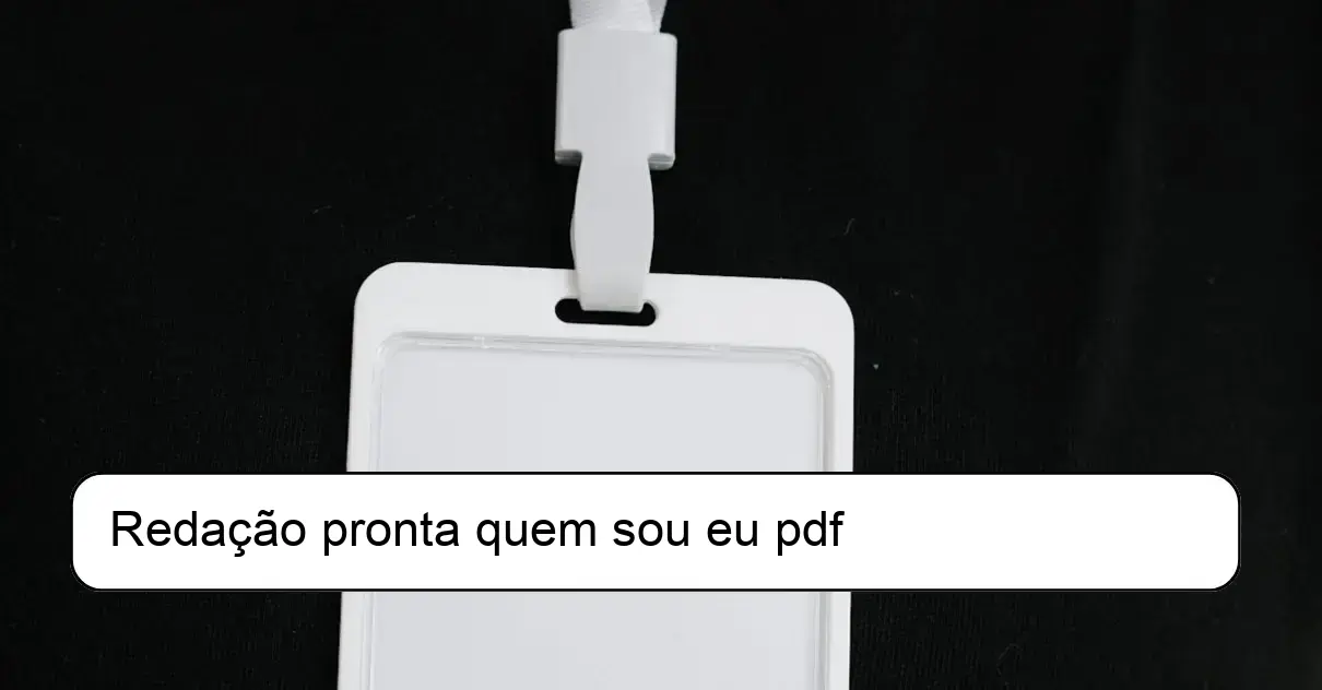 Redação pronta quem sou eu pdf