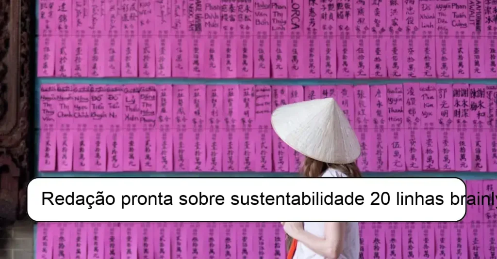 Redação pronta sobre sustentabilidade 20 linhas brainly