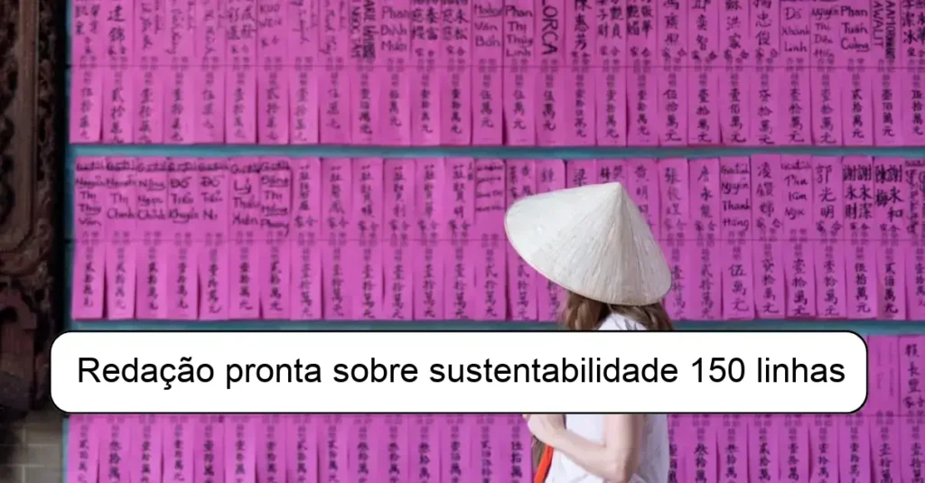 Redação pronta sobre sustentabilidade 150 linhas