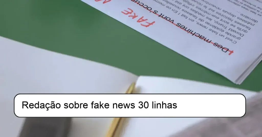 Redação sobre fake news 30 linhas